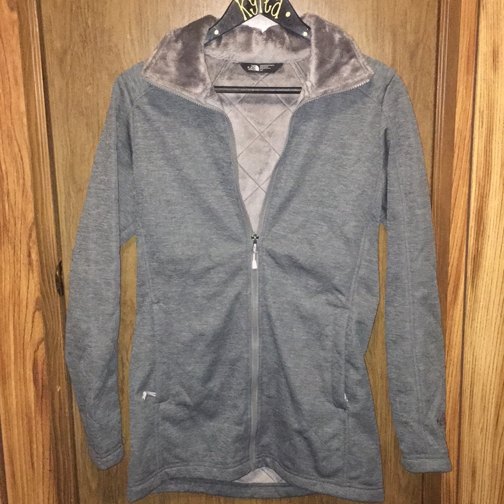 Small Gray fleece North Face coat